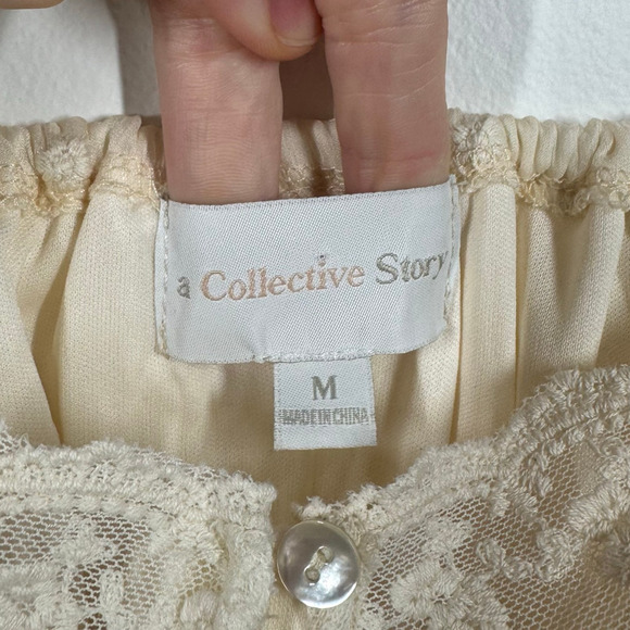 A Collective Story Dress Women M NWT Cream Midi Cream Lace #AD0181-FJA Cottage - Picture 12 of 15